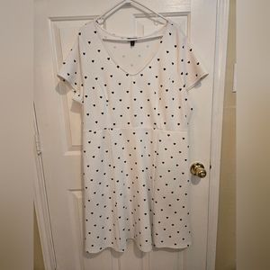Torrid White & Black Heart Dress